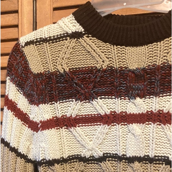 Cabot Cream, Brown, Rust and Blue Striped Sweater - Picture 6 of 12